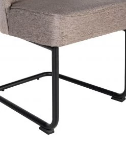 Fredriks Freischwinger Coggia (2er-Set) - Webstoff / Eisen - Cappuccino / Schwarz -Deutschland Stühle Verkaufs-Shop 1000234595 210811 11595900052 DETAILS P000000001000234595