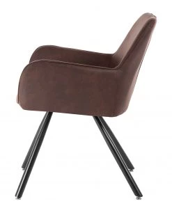 Mørteens Armlehnenstuhl Ternes - Microfaser / Stahl - Dunkelbraun / Schwarz -Deutschland Stühle Verkaufs-Shop 1000235383 210818 08500400010 DETAILS P000000001000235383