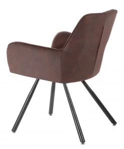 Mørteens Armlehnenstuhl Ternes - Microfaser / Stahl - Dunkelbraun / Schwarz -Deutschland Stühle Verkaufs-Shop 1000235383 210818 08500400011 DETAILS P000000001000235383