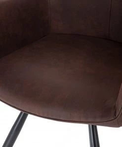 Mørteens Armlehnenstuhl Ternes - Microfaser / Stahl - Dunkelbraun / Schwarz -Deutschland Stühle Verkaufs-Shop 1000235383 210818 08500400013 DETAILS P000000001000235383