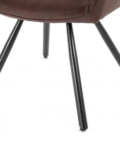 Mørteens Armlehnenstuhl Ternes - Microfaser / Stahl - Dunkelbraun / Schwarz -Deutschland Stühle Verkaufs-Shop 1000235383 210818 08500400015 DETAILS P000000001000235383