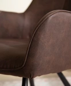 Mørteens Armlehnenstuhl Ternes - Microfaser / Stahl - Dunkelbraun / Schwarz -Deutschland Stühle Verkaufs-Shop 1000235383 220517 032 DETAILS P000000001000235383