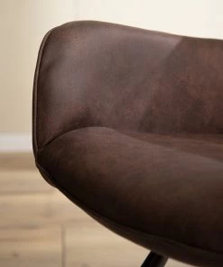 Mørteens Armlehnenstuhl Ternes - Microfaser / Stahl - Dunkelbraun / Schwarz -Deutschland Stühle Verkaufs-Shop 1000235383 220517 033 DETAILS P000000001000235383