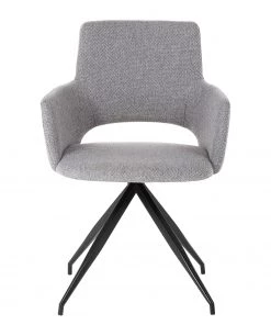 Mørteens Armlehnenstuhl Publier - Webstoff / Stahl - Grau meliert / Schwarz -Deutschland Stühle Verkaufs-Shop 1000235393 210818 08500400058 DETAILS P000000001000235393