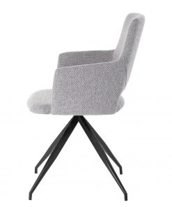 Mørteens Armlehnenstuhl Publier - Webstoff / Stahl - Grau meliert / Schwarz -Deutschland Stühle Verkaufs-Shop 1000235393 210818 08500400059 DETAILS P000000001000235393