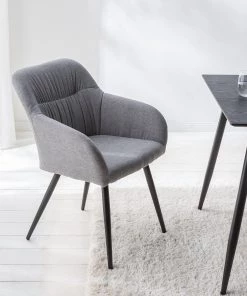 Mørteens Armlehnenstuhl Senon - Webstoff / Stahl - Grau meliert / Schwarz -Deutschland Stühle Verkaufs-Shop 1000235395 220622 021 MOOD DETAILS P000000001000235395 mood