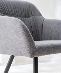 Mørteens Armlehnenstuhl Senon - Webstoff / Stahl - Grau meliert / Schwarz -Deutschland Stühle Verkaufs-Shop 1000235395 220622 040 DETAILS P000000001000235395