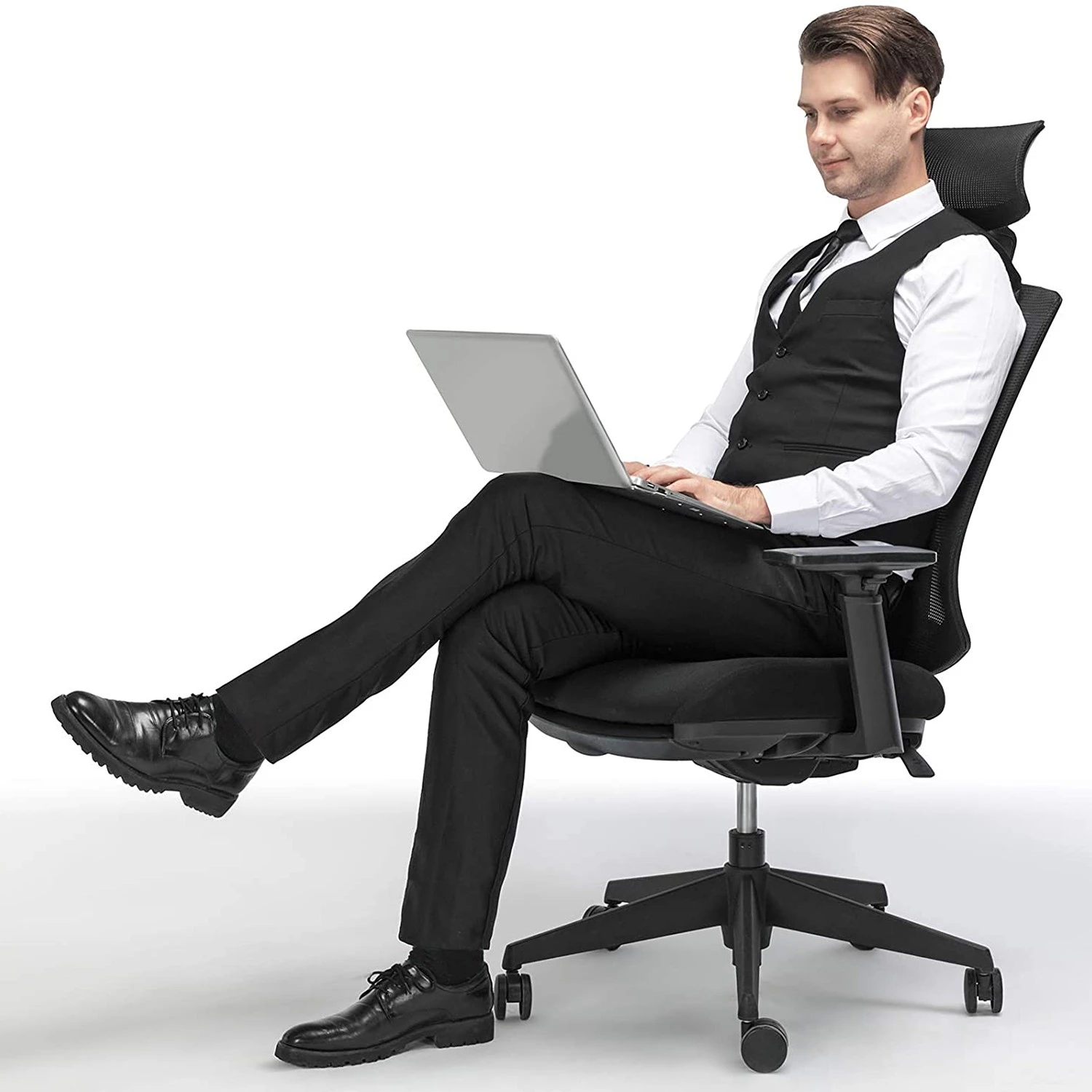 Loftscape Bürostuhl Galey - Webstoff / Stahl - Schwarz 4 Loftscape Bürostuhl Galey - Webstoff / Stahl - Schwarz – Bild 4