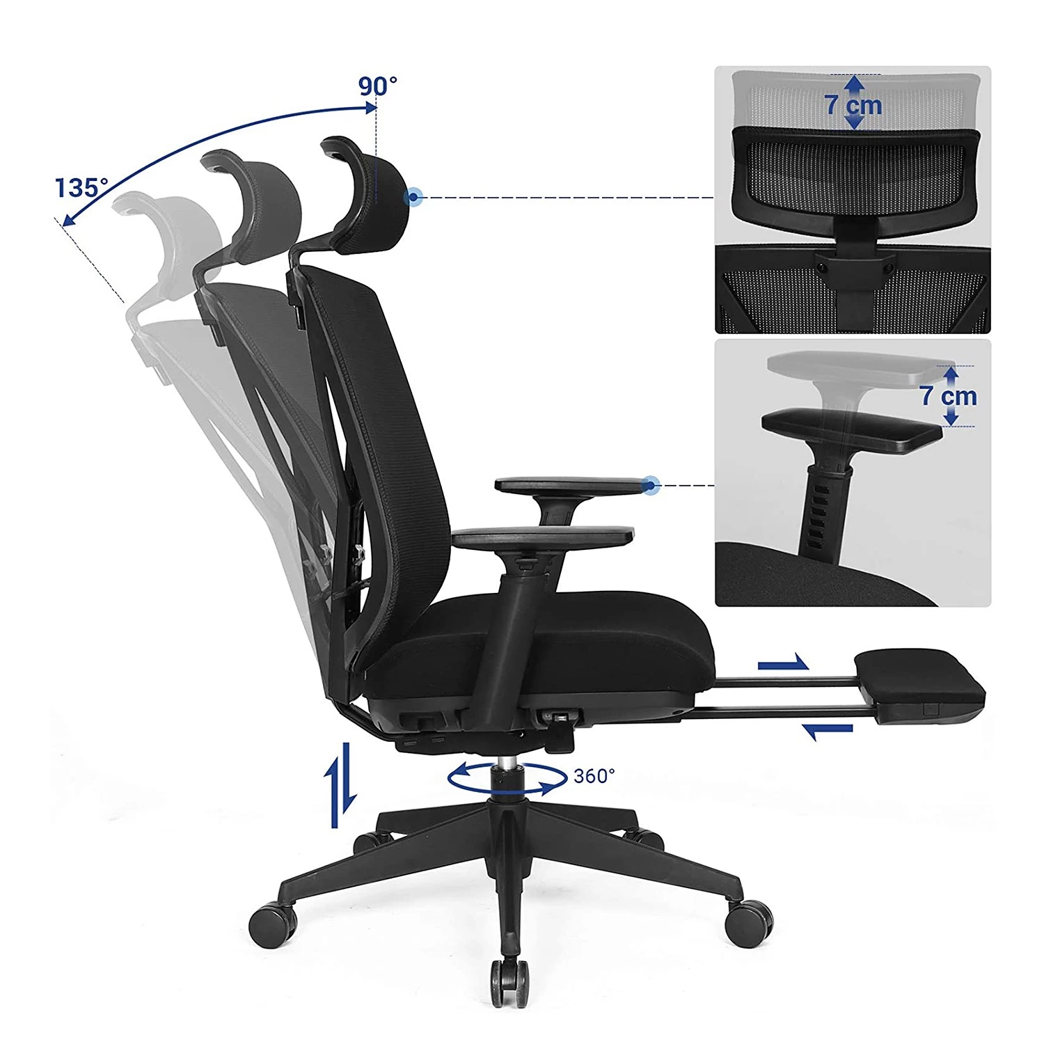 Loftscape Bürostuhl Galey - Webstoff / Stahl - Schwarz 5 Loftscape Bürostuhl Galey - Webstoff / Stahl - Schwarz – Bild 5