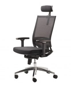 Mayer Sitzmöbel Bürodrehstuhl myOPTIMAX III - Flachgewebe / Aluminium - Schwarz