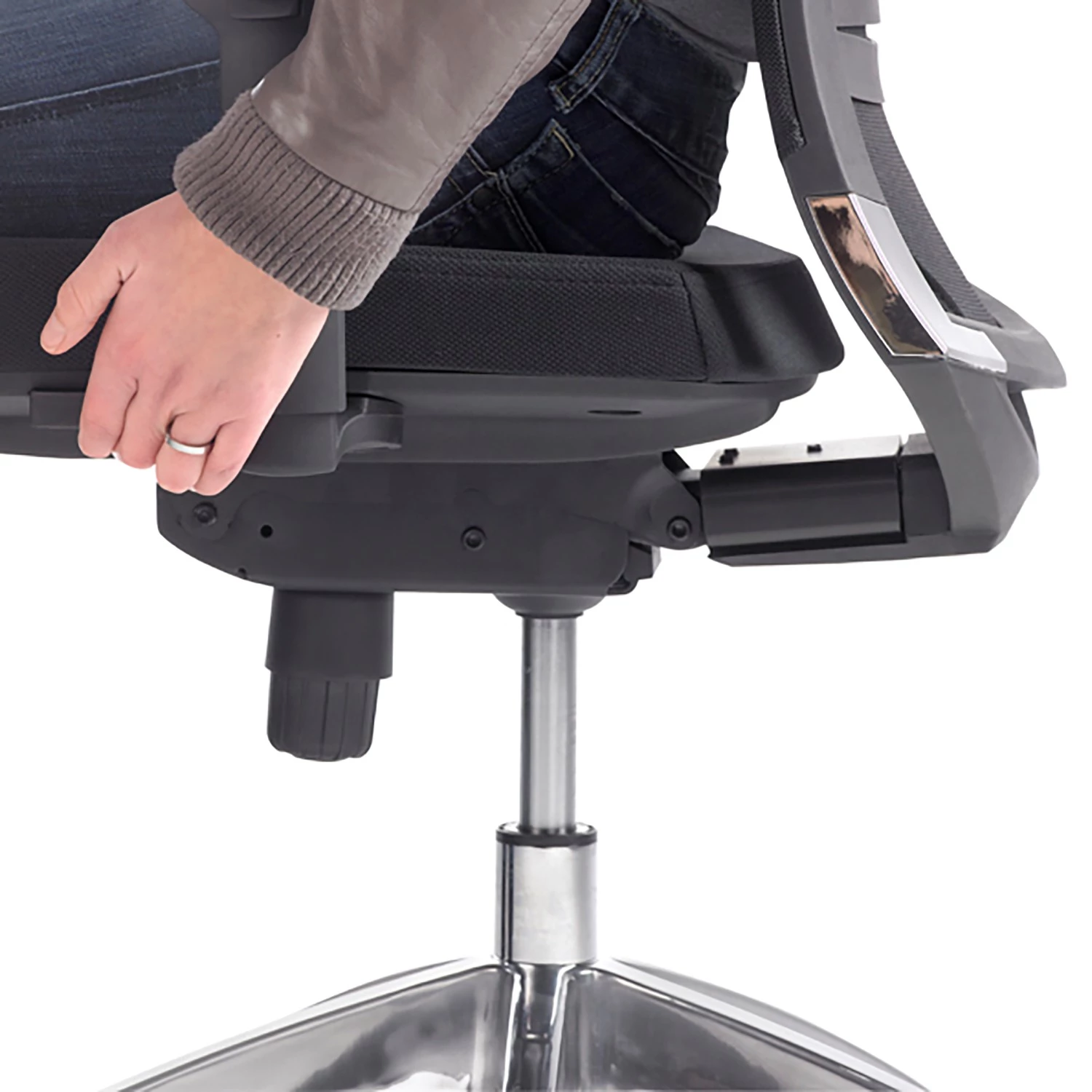 Mayer Sitzmöbel Bürodrehstuhl myOPTIMAX III - Flachgewebe / Aluminium - Schwarz 4 Mayer Sitzmöbel Bürodrehstuhl myOPTIMAX III - Flachgewebe / Aluminium - Schwarz – Bild 4