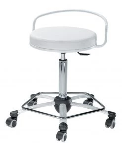 Mayer Sitzmöbel Drehhocker myVITO lll - Kunstleder / Stahl - Weiß / Silber