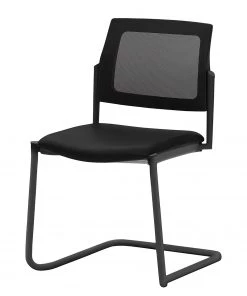 Mayer Sitzmöbel Freischwinger myPLANO V - Flachgewebe / Stahl - Kirschrot / Schwarz