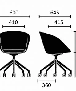 Sedus Bürostuhl cosy home - Webstoff / Stahl - Grau -Deutschland Stühle Verkaufs-Shop 1000238025 210120 13170600005 SKETCH DETAILS P000000001000238025 sketch