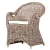 Naturoo Esszimmersessel Lozon - Rattan / Webstoff - Kubu Grey / Creme
