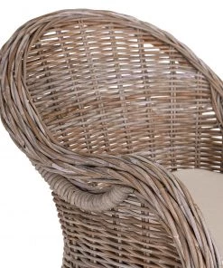 Naturoo Esszimmersessel Lozon - Rattan / Webstoff - Kubu Grey / Creme -Deutschland Stühle Verkaufs-Shop 1000240169 210115 08034100004 DETAILS P000000001000240169