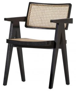 Naturoo Armlehnenstuhl Najac III - Recycled Teak massiv / Rattan - Schwarz