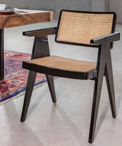 Naturoo Armlehnenstuhl Najac III - Recycled Teak massiv / Rattan - Schwarz -Deutschland Stühle Verkaufs-Shop 1000240177 210115 08044000038 MOOD DETAILS P000000001000240177 mood