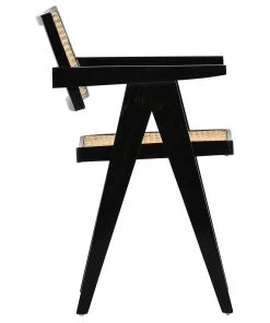 Naturoo Armlehnenstuhl Najac III - Recycled Teak massiv / Rattan - Schwarz -Deutschland Stühle Verkaufs-Shop 1000240177 210115 08044100039 DETAILS P000000001000240177