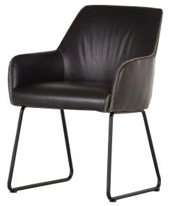 Red Living Armlehnenstuhl Urbes - Kunstleder / Eisen - Schwarz / Schwarz