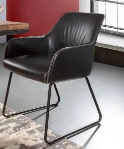 Red Living Armlehnenstuhl Urbes - Kunstleder / Eisen - Schwarz / Schwarz -Deutschland Stühle Verkaufs-Shop 1000240179 210115 08045600046 MOOD DETAILS P000000001000240179 mood