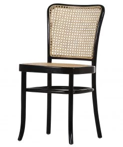 Naturoo Esszimmerstuhl Najac II - Recycled Teak massiv / Rattan - Schwarz