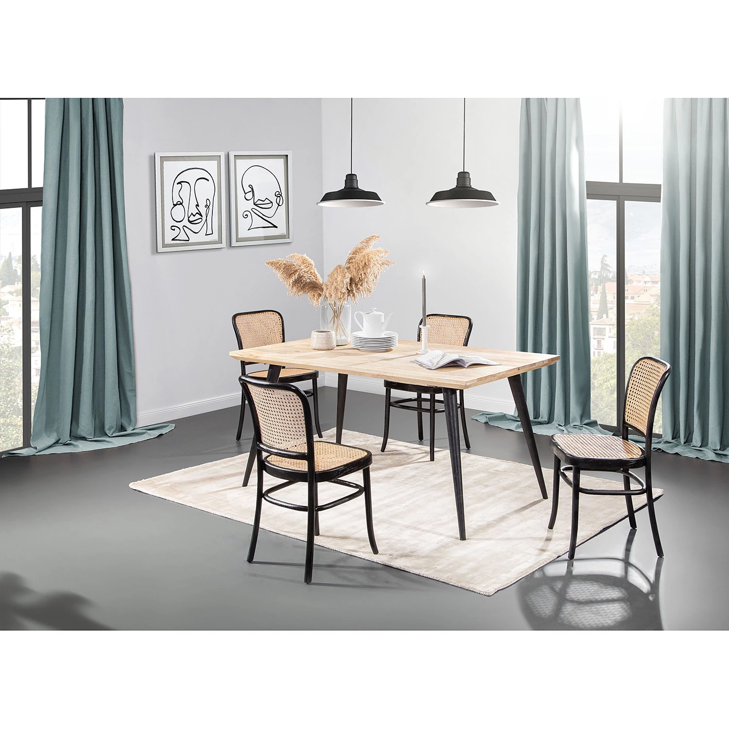 Naturoo Esszimmerstuhl Najac II - Recycled Teak massiv / Rattan - Schwarz 2 Naturoo Esszimmerstuhl Najac II - Recycled Teak massiv / Rattan - Schwarz – Bild 2