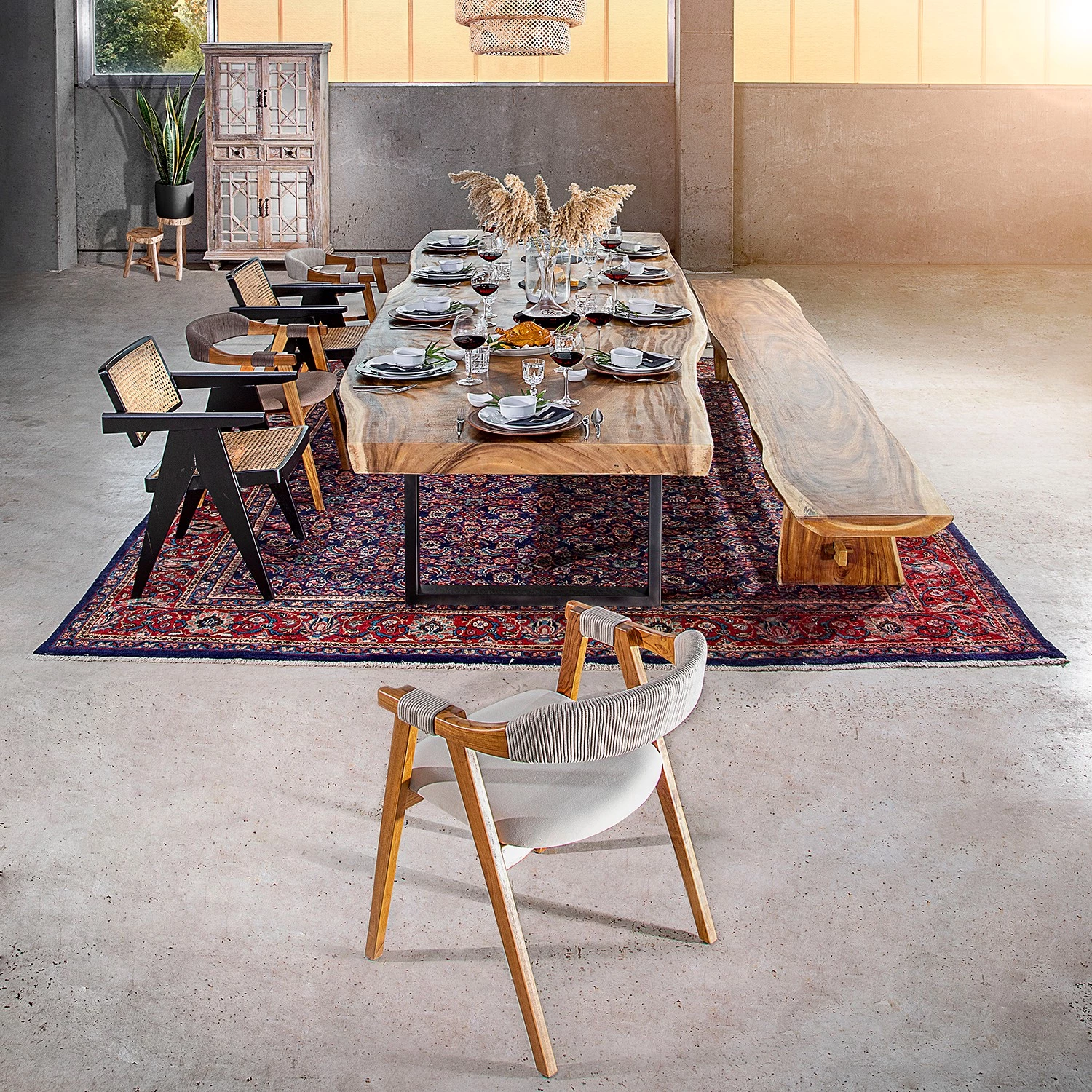 Naturoo Armlehnenstuhl Najac I - Recycled Teak massiv / Juteseil & Webstoff - Beige 3 Naturoo Armlehnenstuhl Najac I - Recycled Teak massiv / Juteseil & Webstoff - Beige – Bild 3