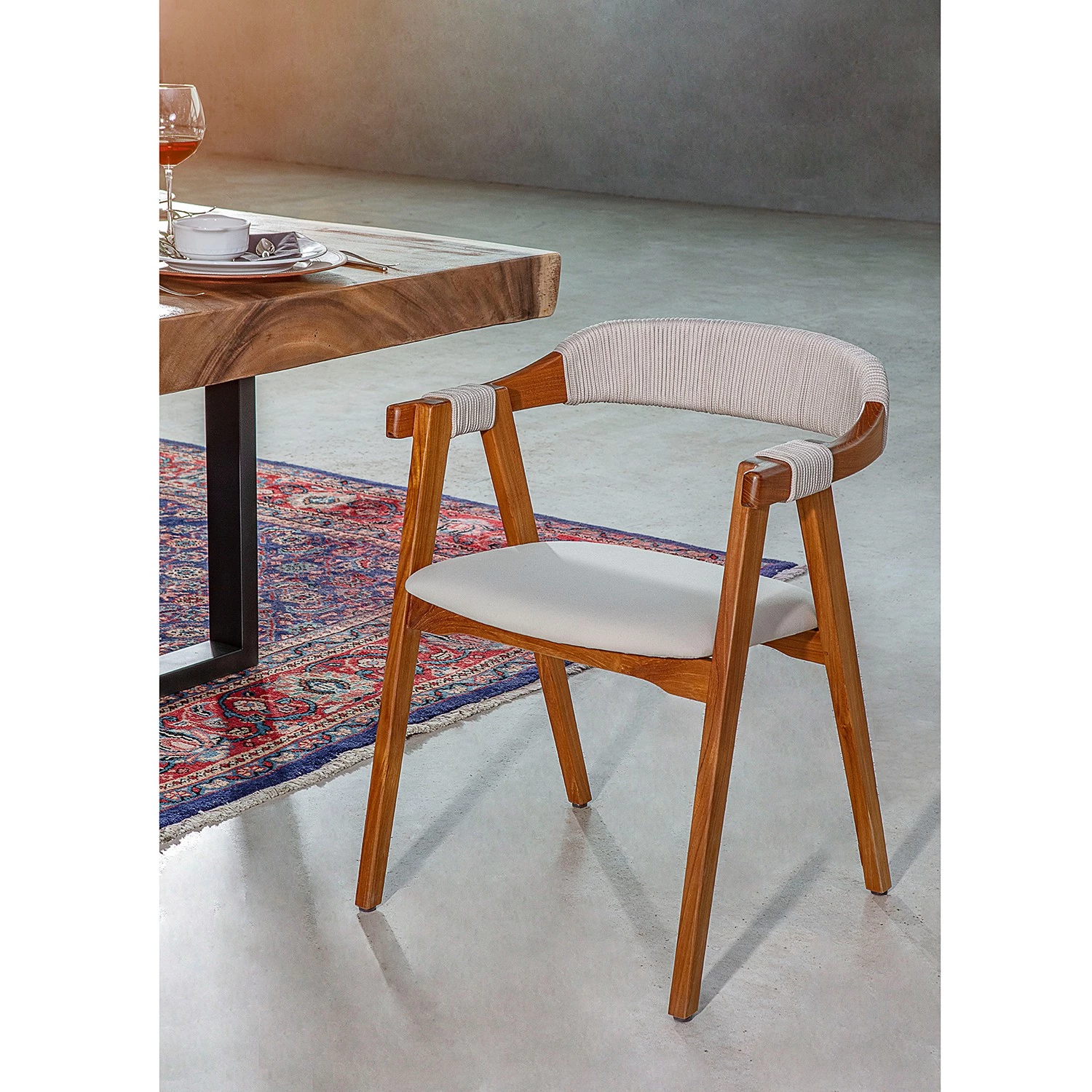 Naturoo Armlehnenstuhl Najac I - Recycled Teak massiv / Juteseil & Webstoff - Beige 5 Naturoo Armlehnenstuhl Najac I - Recycled Teak massiv / Juteseil & Webstoff - Beige – Bild 5