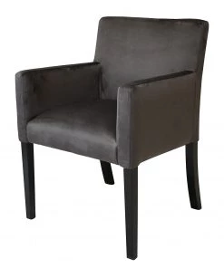 Velvet Studio Armlehnstuhl Meaux - Samt / Buche massiv - Anthrazit / Schwarz