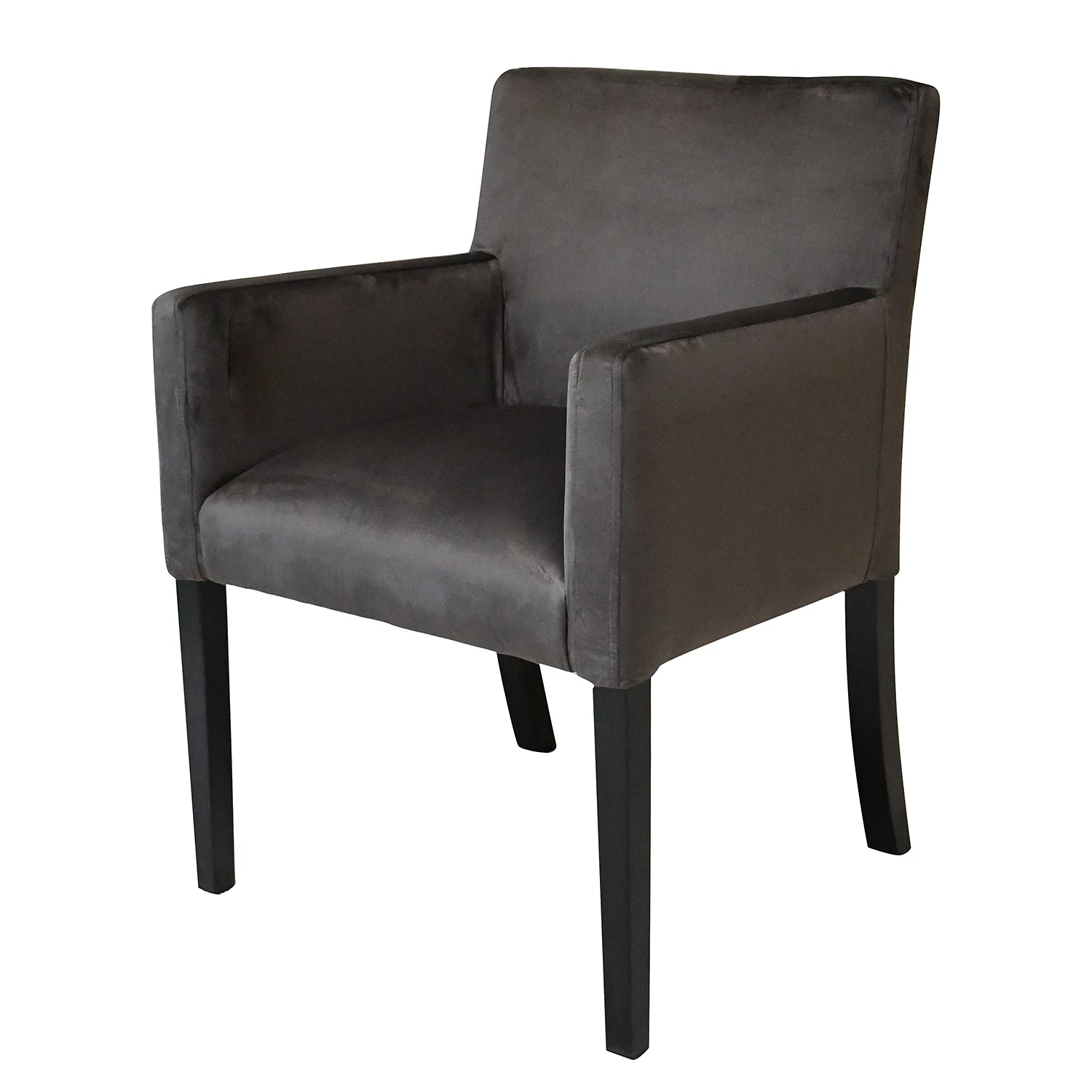 Velvet Studio Armlehnstuhl Meaux - Samt / Buche massiv - Anthrazit / Schwarz 1 Velvet Studio Armlehnstuhl Meaux - Samt / Buche massiv - Anthrazit / Schwarz