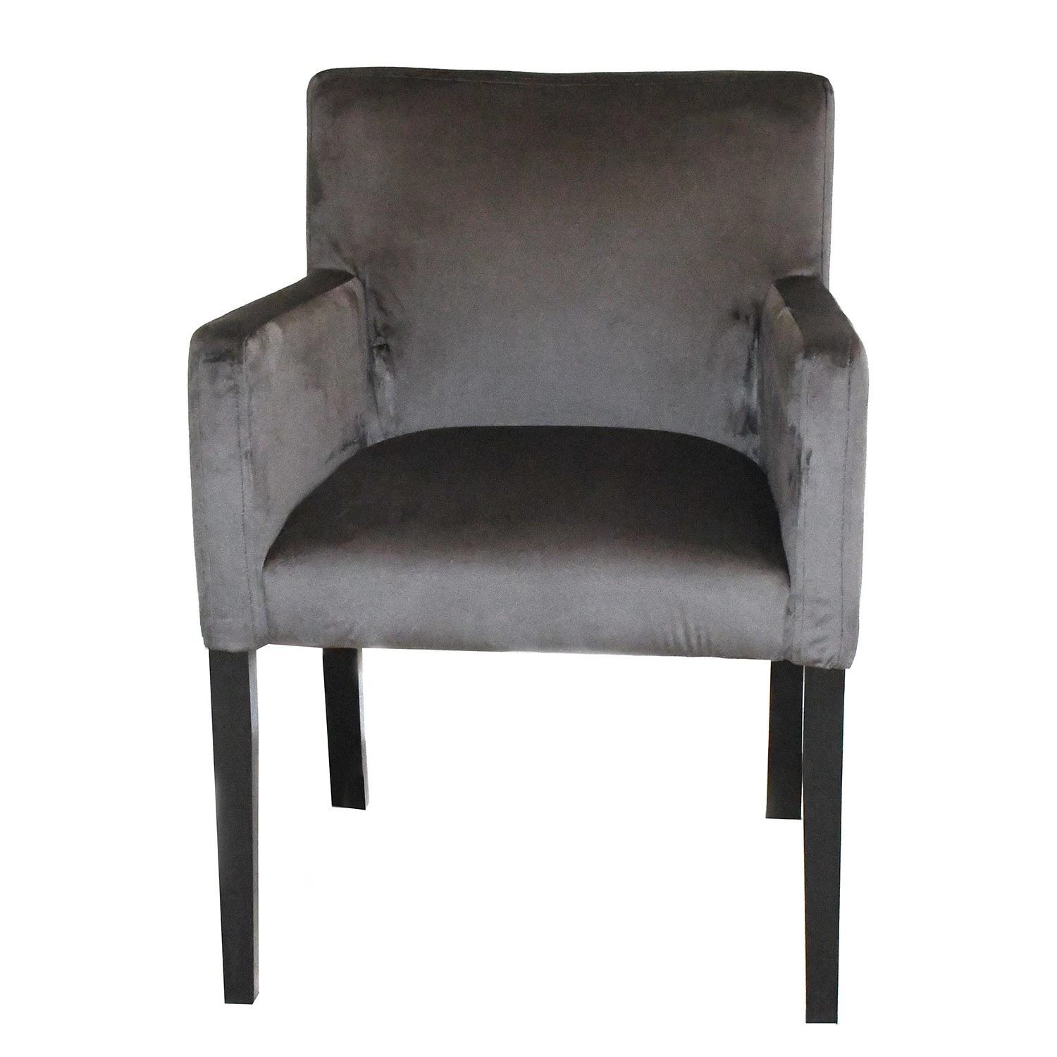 Velvet Studio Armlehnstuhl Meaux - Samt / Buche massiv - Anthrazit / Schwarz 3 Velvet Studio Armlehnstuhl Meaux - Samt / Buche massiv - Anthrazit / Schwarz – Bild 3