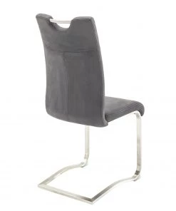 Loftscape Freischwinger Azzana (2er-Set) - Echtleder / Edelstahl - Grau -Deutschland Stühle Verkaufs-Shop 1000241985 210202 13130600053 DETAILS P000000001000241985