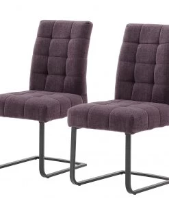 Ars manufacti Freischwinger Stawley I (2er-Set) - Flachgewebe / Metall - Weinrot