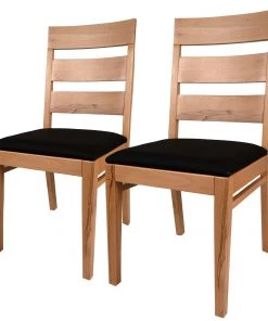 Naturoo Esszimmerstuhl Pallud II (2er-Set) - Kernbuche massiv - Schwarz