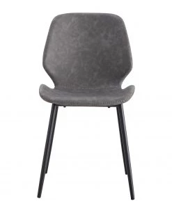 Mørteens Esszimmerstuhl Reallon (2er-Set) - Kunstleder / Eisen - Grau / Schwarz -Deutschland Stühle Verkaufs-Shop 1000244973 211006 08514400062 DETAILS P000000001000244973