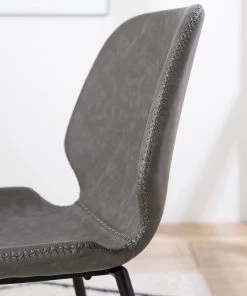 Mørteens Esszimmerstuhl Reallon (2er-Set) - Kunstleder / Eisen - Grau / Schwarz -Deutschland Stühle Verkaufs-Shop 1000244973 220408 030 DETAILS P000000001000244973