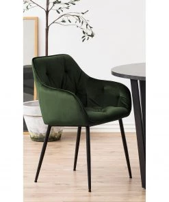 Jack & Alice Armlehnenstuhl Magrin (2er-Set) - Samt / Eisen - Dunkelgrün -Deutschland Stühle Verkaufs-Shop 1000246557 210209 12132000005 MOOD DETAILS P000000001000246557 mood 2