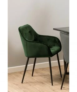 Jack & Alice Armlehnenstuhl Magrin (2er-Set) - Samt / Eisen - Dunkelgrün -Deutschland Stühle Verkaufs-Shop 1000246557 210209 12132000006 MOOD DETAILS P000000001000246557 mood 2