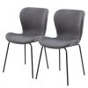 Mørteens Esszimmerstuhl Livaras VI (2er-Set) - Webstoff / Eisen - Grau / Schwarz
