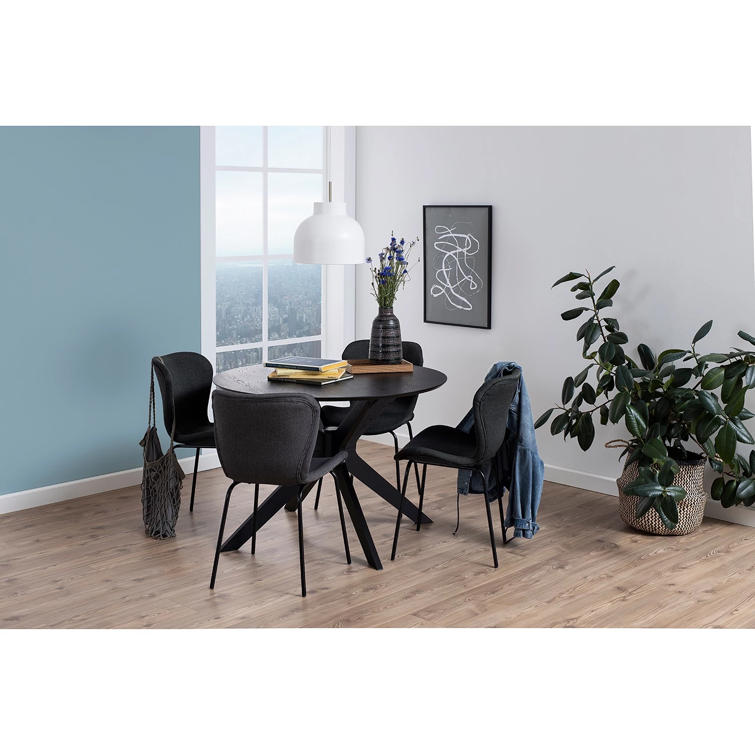 Mørteens Esszimmerstuhl Livaras VI (2er-Set) - Webstoff / Eisen - Grau / Schwarz 2 Mørteens Esszimmerstuhl Livaras VI (2er-Set) - Webstoff / Eisen - Grau / Schwarz – Bild 2