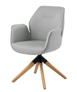 Norrwood Armlehnenstuhl Ternant - Hellgrau - Gummibaum