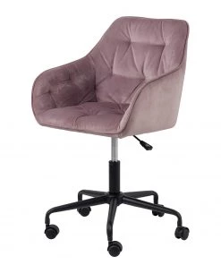 Jack & Alice Bürostuhl Magrin - Samt / Eisen - Altrosa