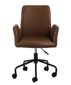 Fredriks Bürostuhl Mailly - Kunstleder / Eisen - Vintage Braun / Schwarz -Deutschland Stühle Verkaufs-Shop 1000246591 210209 12132300301 DETAILS P000000001000246591