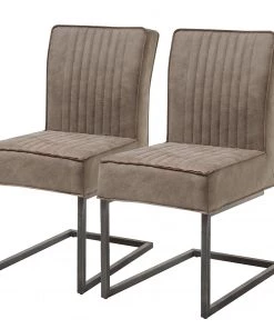 Red Living Freischwinger Grabels I (2er-Set) - Microfaser / Eisen - Taupe / Schwarz