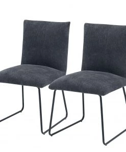 Red Living Polsterstuhl Malaville (2er-Set) - Chenille / Eisen - Grau / Schwarz