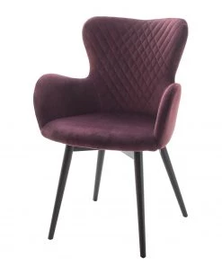 Loftscape Armlehnenstuhl Mettray - Flachgewebe / Buche massiv - Bordeaux