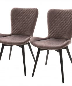 Naturoo Polsterstuhl Mettray (2er-Set) - Flachgewebe / Buche massiv - Taupe