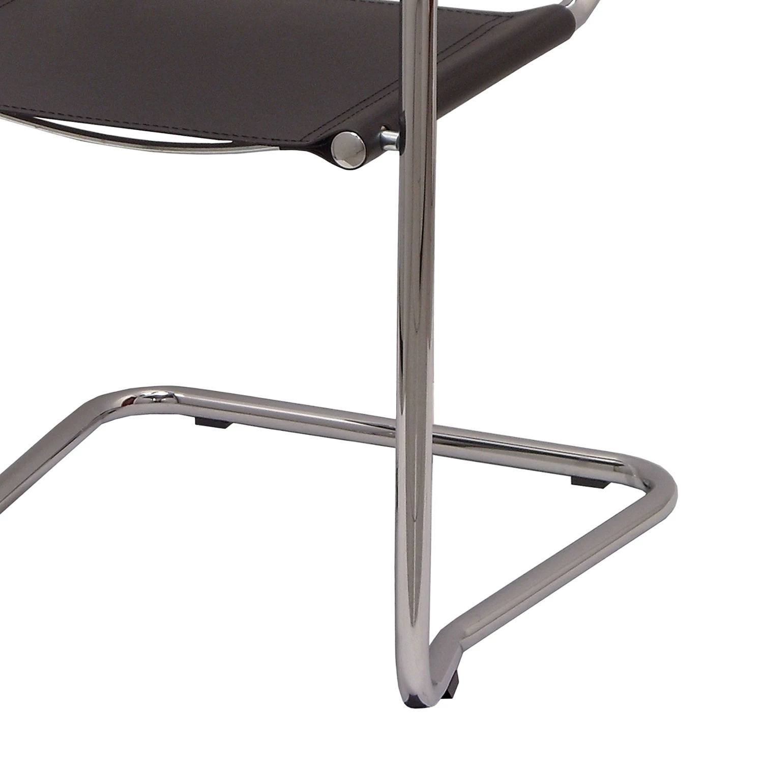 Loftscape Armlehnenstuhl Blay (2er-Set) - Recyceltes Leder / Stahl - Schwarz / Chrom 3 Loftscape Armlehnenstuhl Blay (2er-Set) - Recyceltes Leder / Stahl - Schwarz / Chrom – Bild 3