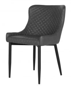 Red Living Polsterstuhl Batilly II - Kunstleder / Stahl - Dunkelgrau